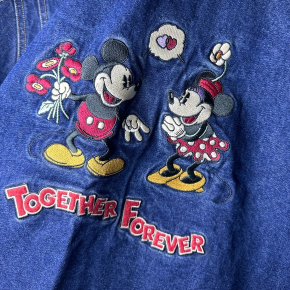 Vintage Disney Mickey & Minnie Embroidered Denim Jacket - Picture 4 of 5